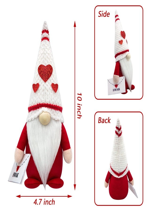 CRCZK Valentines Day Gnomes, 2 Pack Mr & Mrs Valentine Gnomes Decorations for Home - Handmade Swedish Tomte Gnomes Plush Ornaments Valentine's Day Party Supplies - Image 2